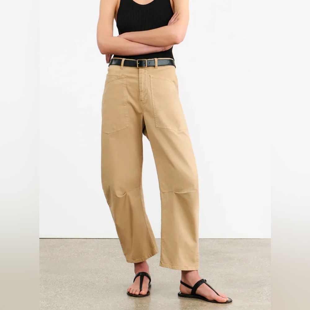 Nili Lotan Shon Pant 10 Barrel Leg khaki nwt